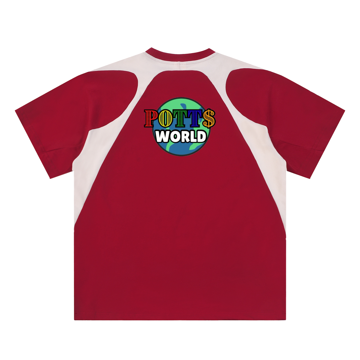 Contrast Panel Cotton T-Shirt