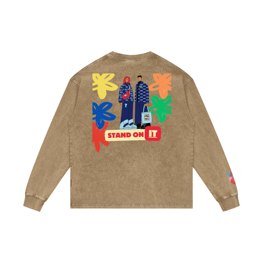 Acid Wash Oversize Long Sleeve T-Shirt