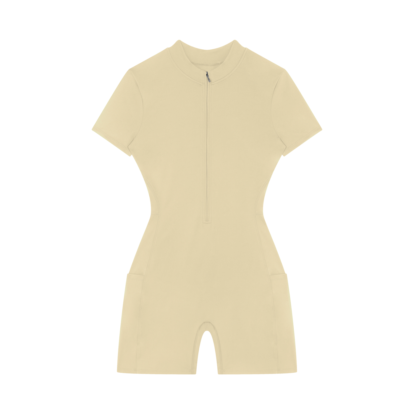 Quarter-Zip PW Sleeve Romper