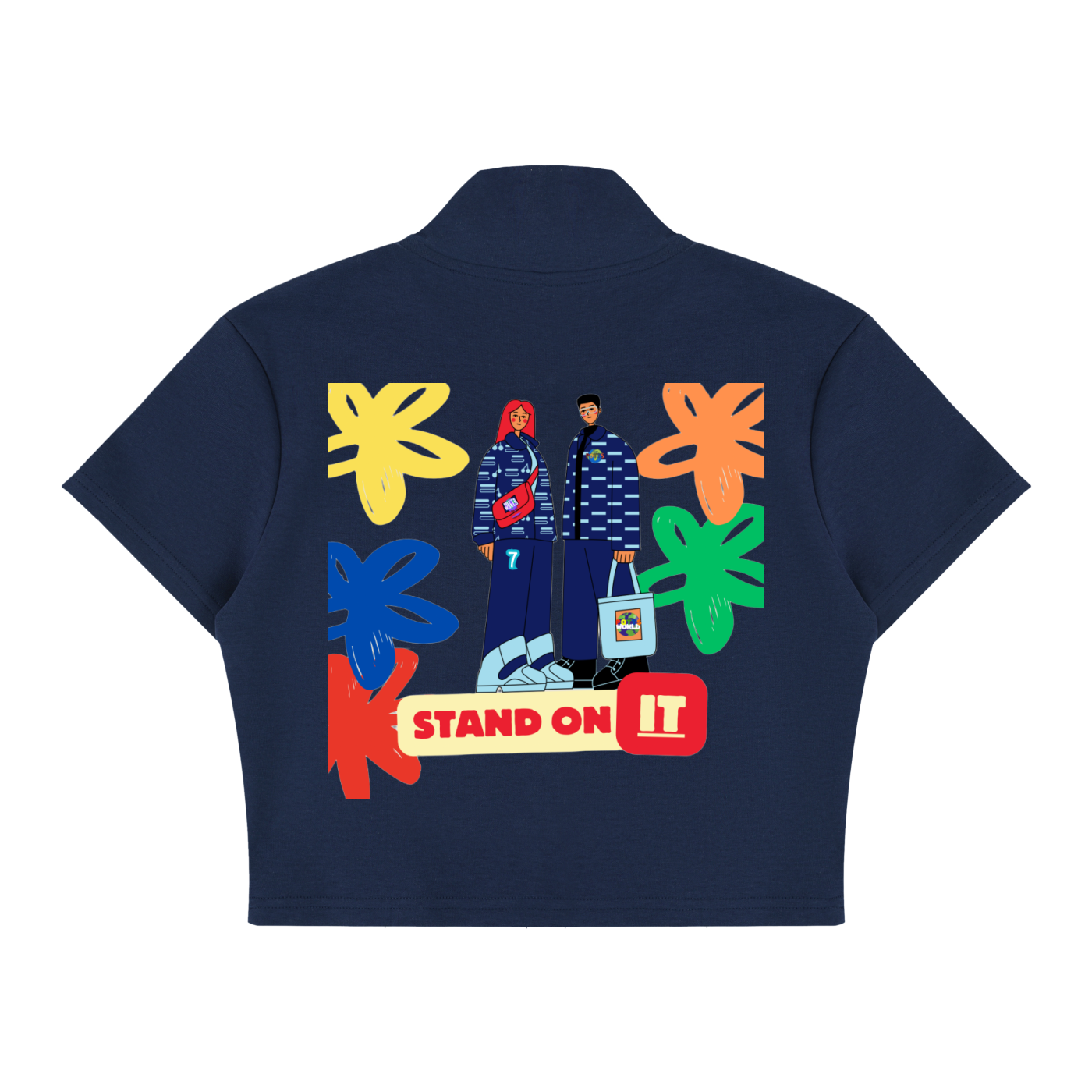 Women's Cropped Full Zip Short Sleeve T-Shirt