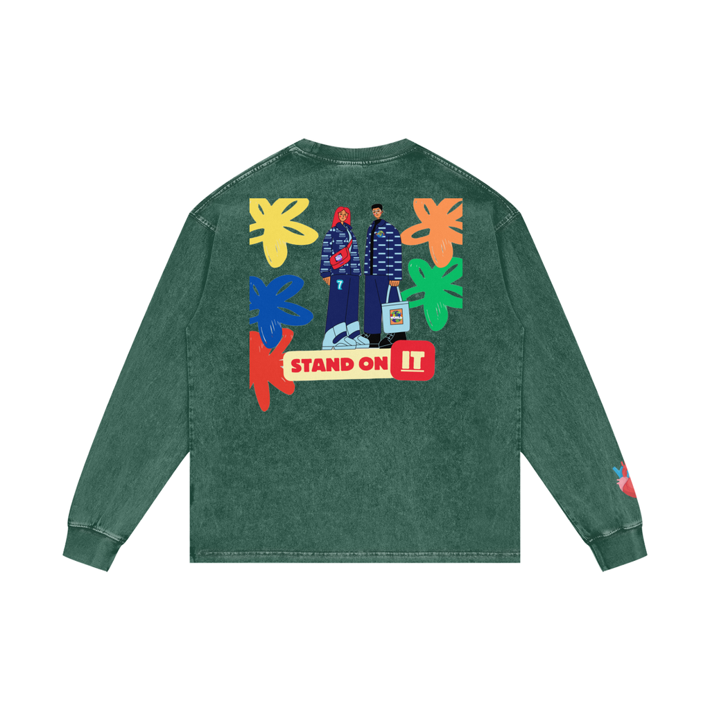 Acid Wash Oversize Long Sleeve T-Shirt