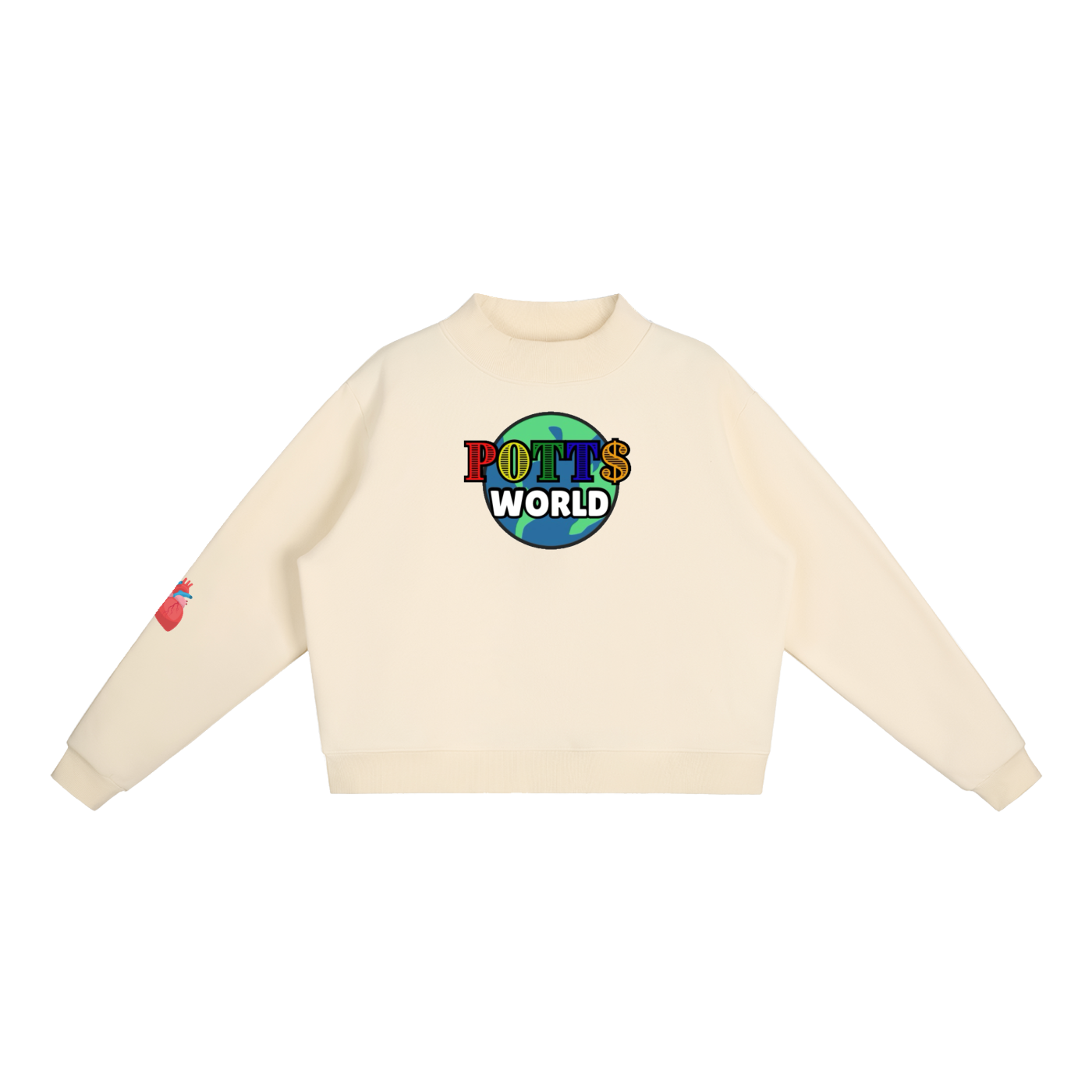 Essential Fleece Mock-Neck Crew Sweatshirt