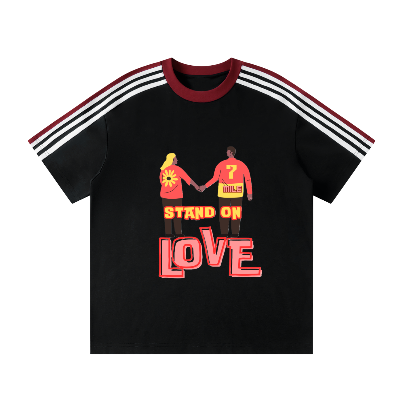 Unisex Colorblock Striped T-Shirt