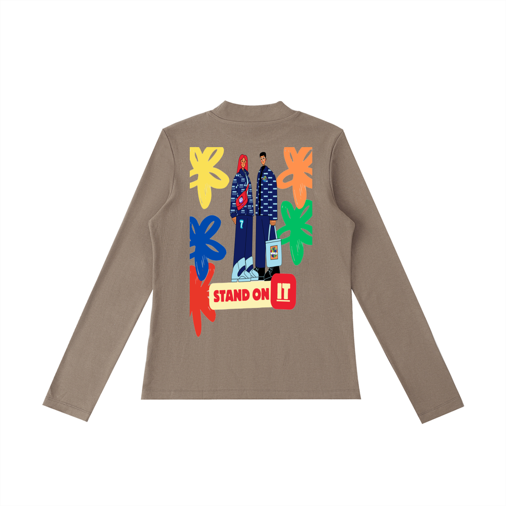 Essential Mock Neck Long Sleeve T-Shirt