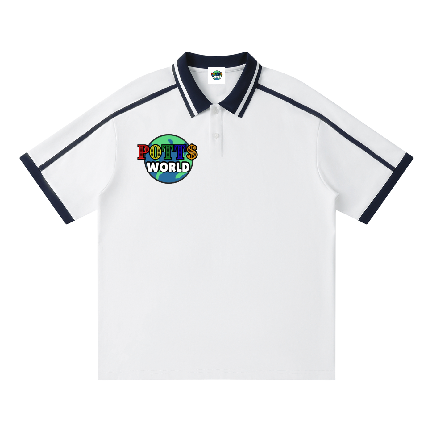 Unisex Contrast Piping Polo Shirt