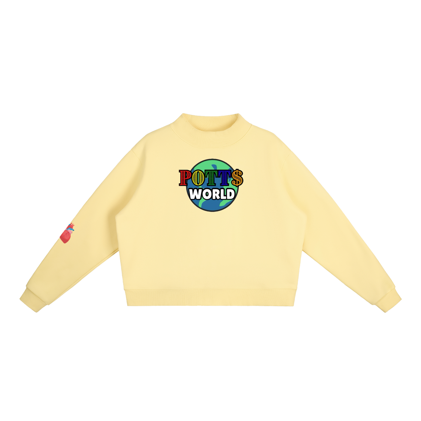 Essential Fleece Mock-Neck Crew Sweatshirt