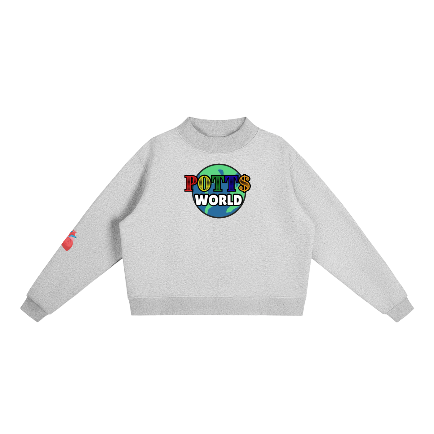 Essential Fleece Mock-Neck Crew Sweatshirt