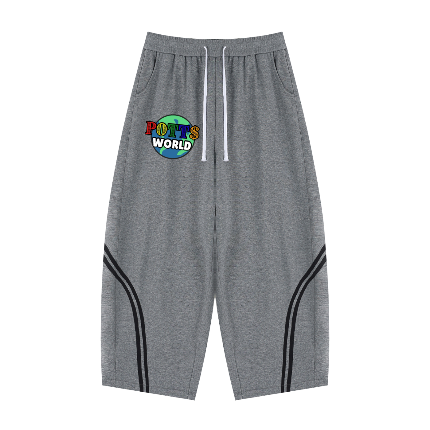 Unisex Wide Leg Piping Sweatpants