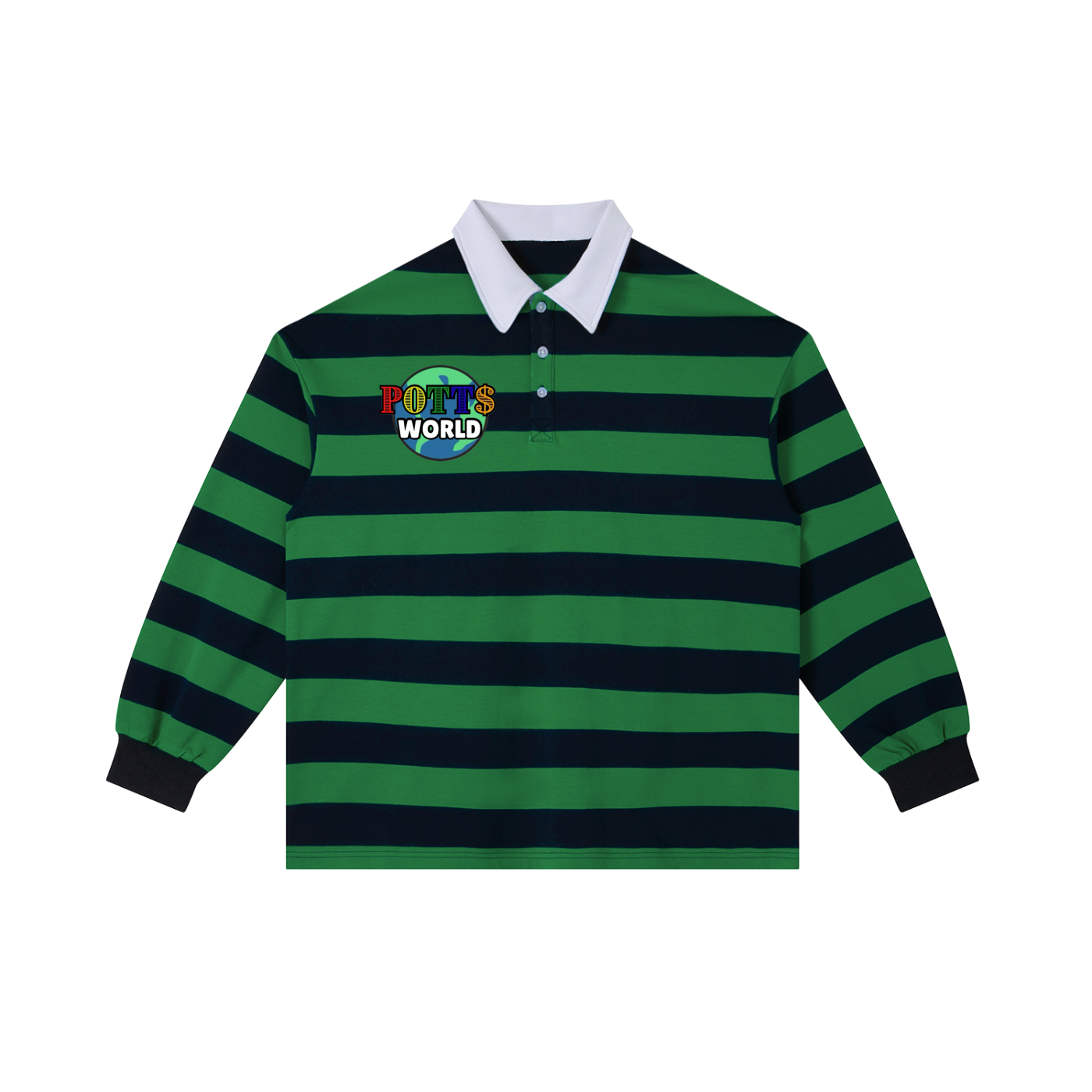 Color Block Stripe Polo Shirt