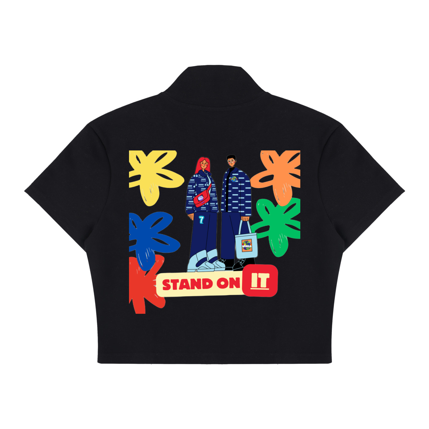 Women's Cropped Full Zip Short Sleeve T-Shirt