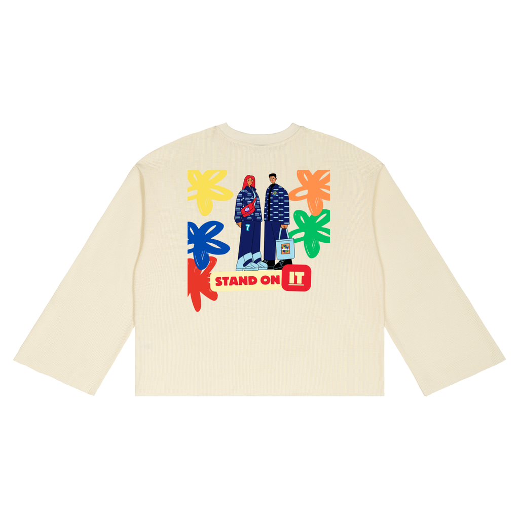 Unisex Waffle Raw Edge T-Shirt