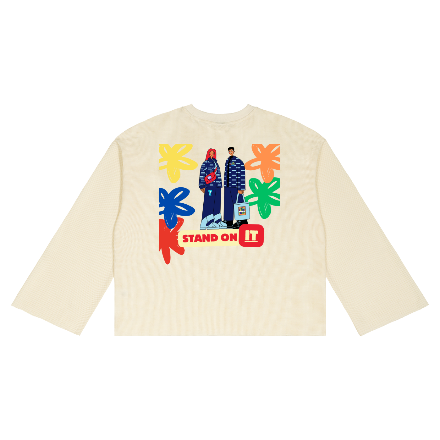 Unisex Waffle Raw Edge T-Shirt