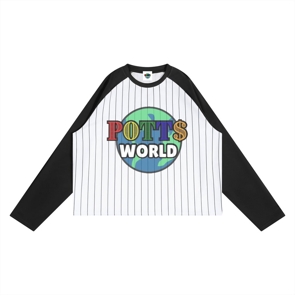 Unisex Striped Raglan Long Sleeve T-Shirt
