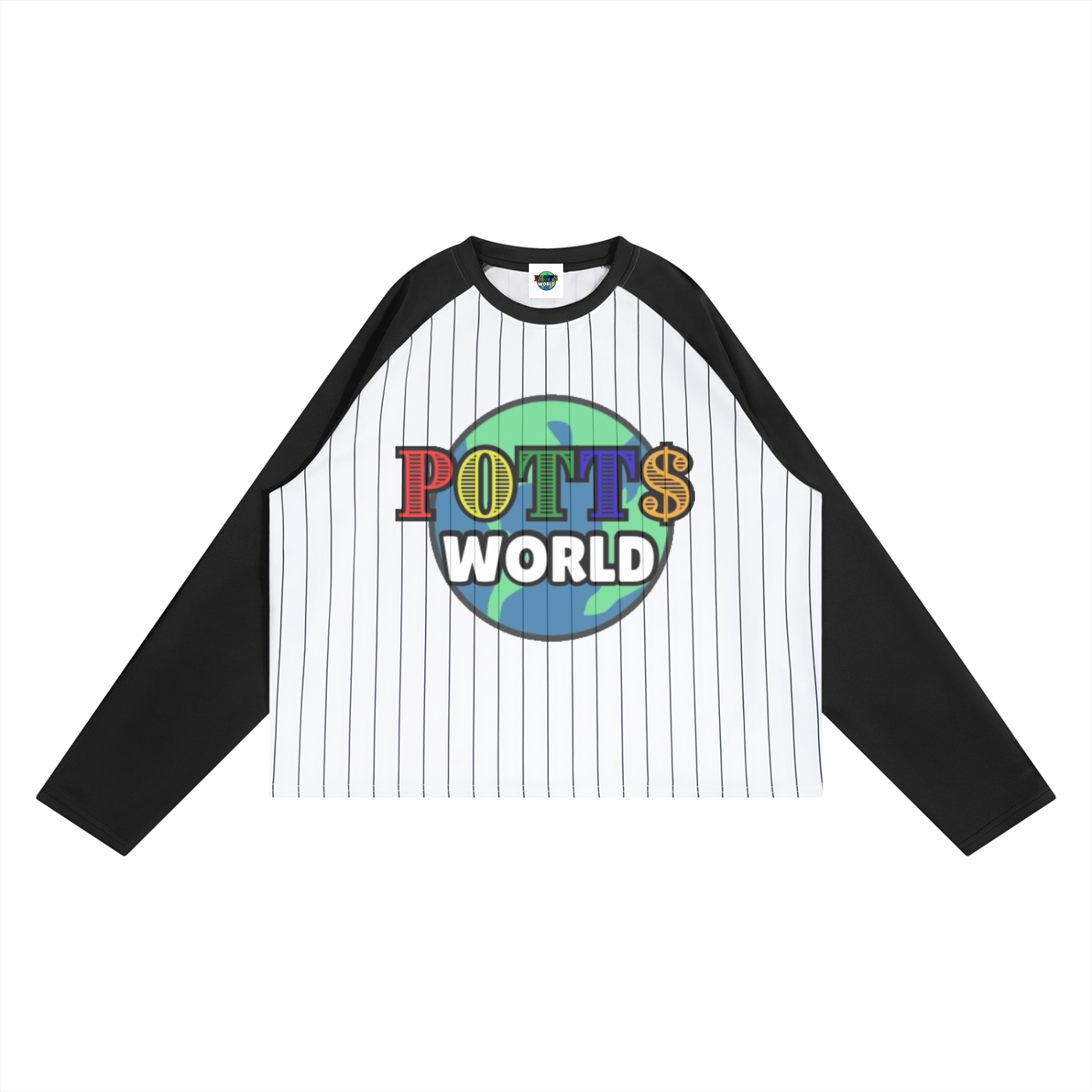 Unisex Striped Raglan Long Sleeve T-Shirt