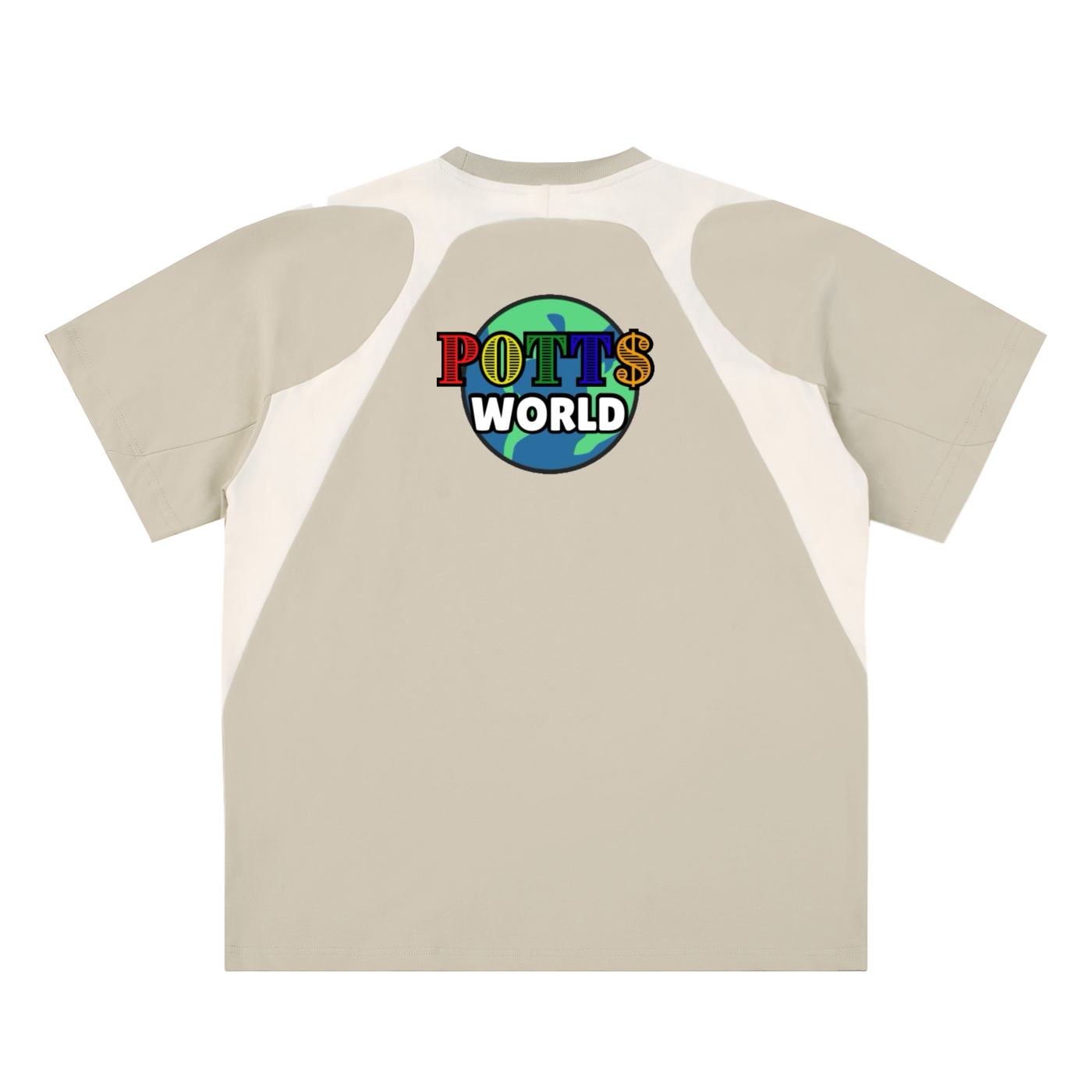 Contrast Panel Cotton T-Shirt