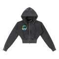 Vintage Washed Cropped Fleece Hoodie