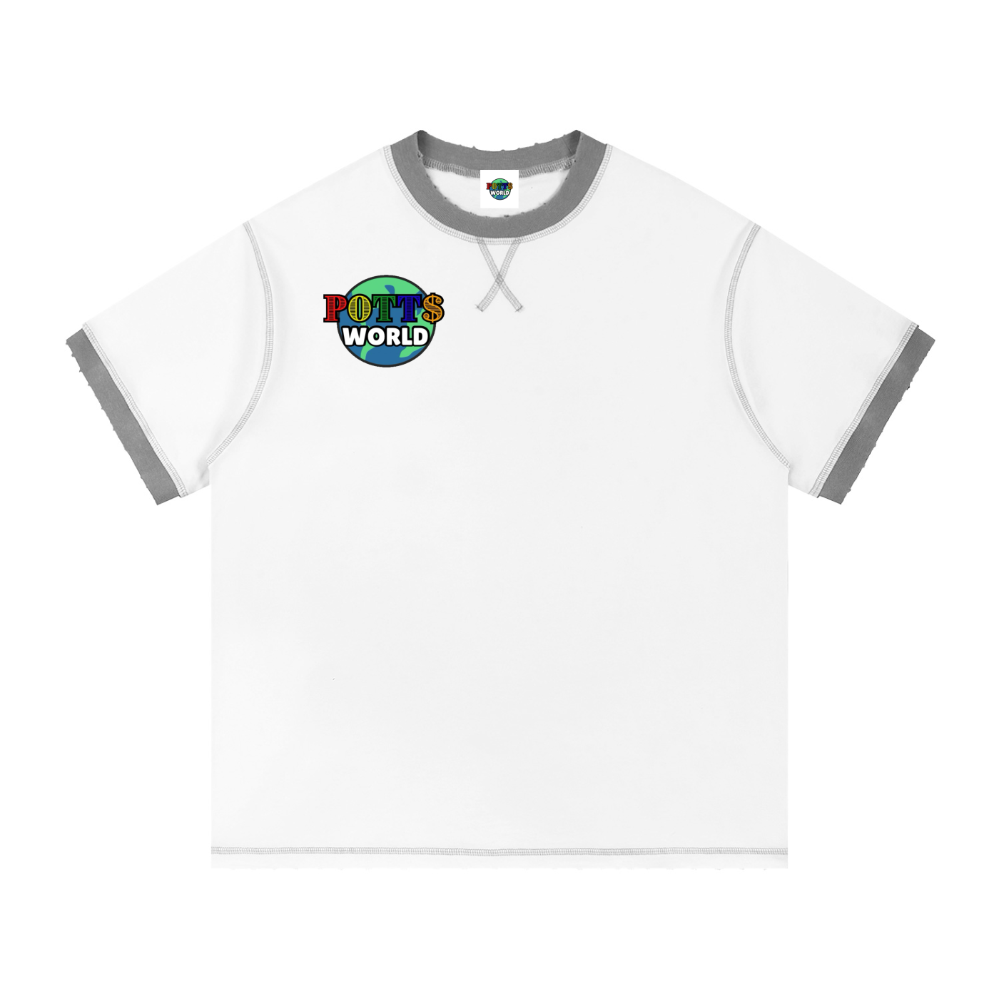 Contrast-Stitched Cotton T-Shirt