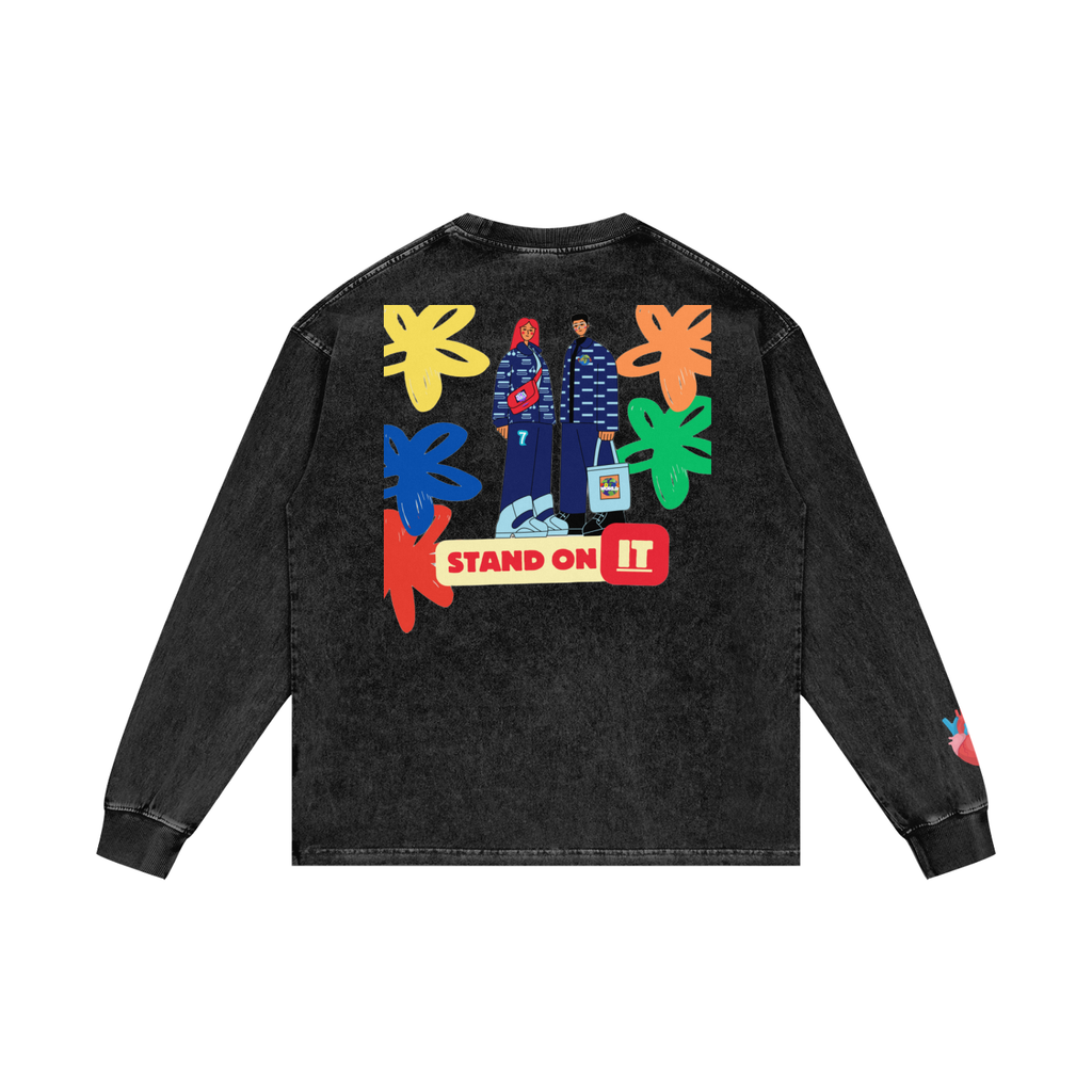 Acid Wash Oversize Long Sleeve T-Shirt