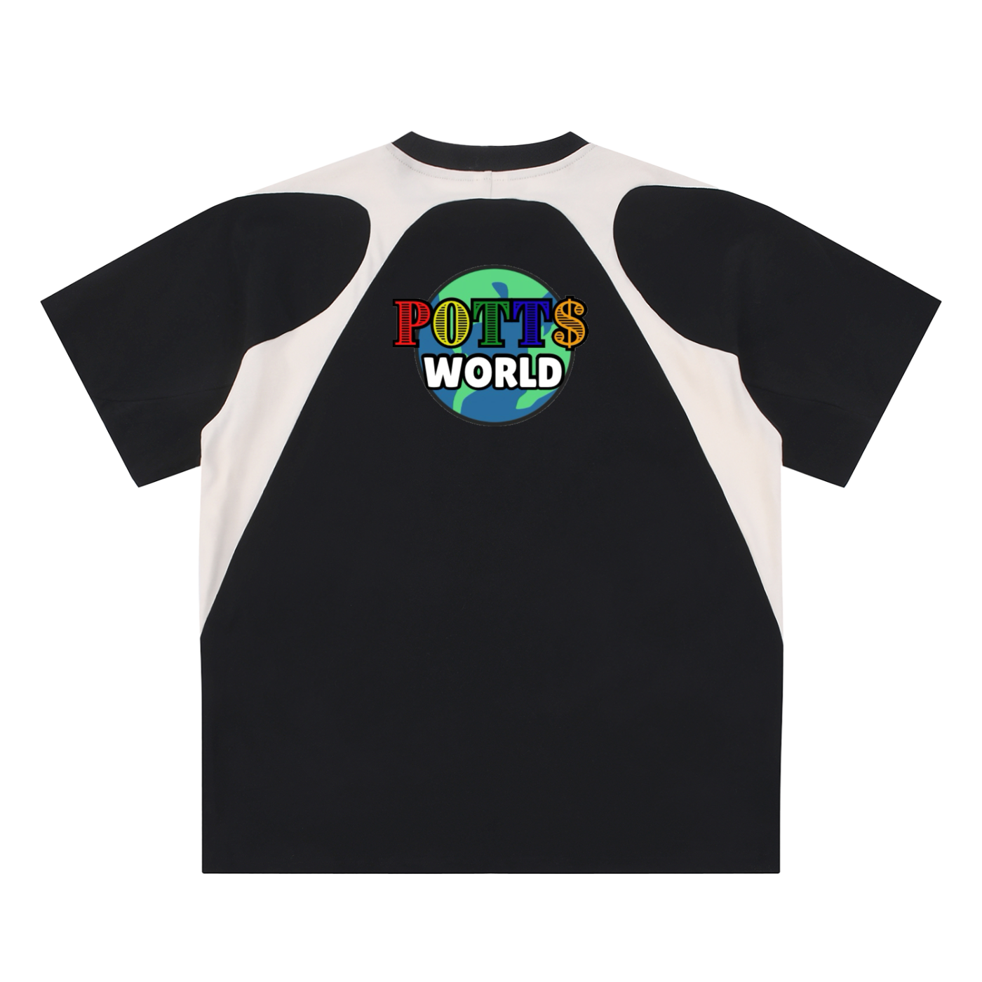 Contrast Panel Cotton T-Shirt
