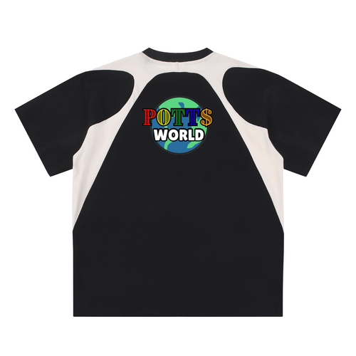 Contrast Panel Cotton T-Shirt