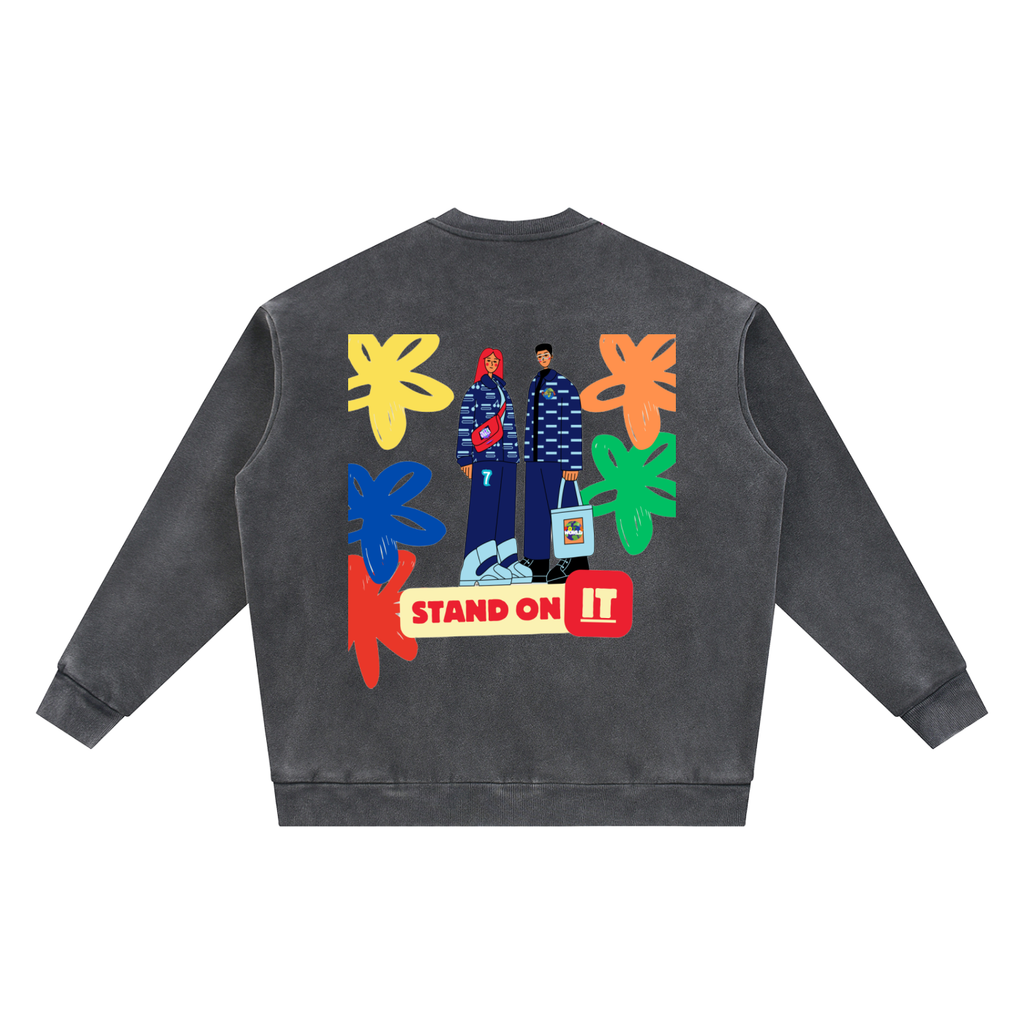 Vintage Washed Fleece Baseball Jacket