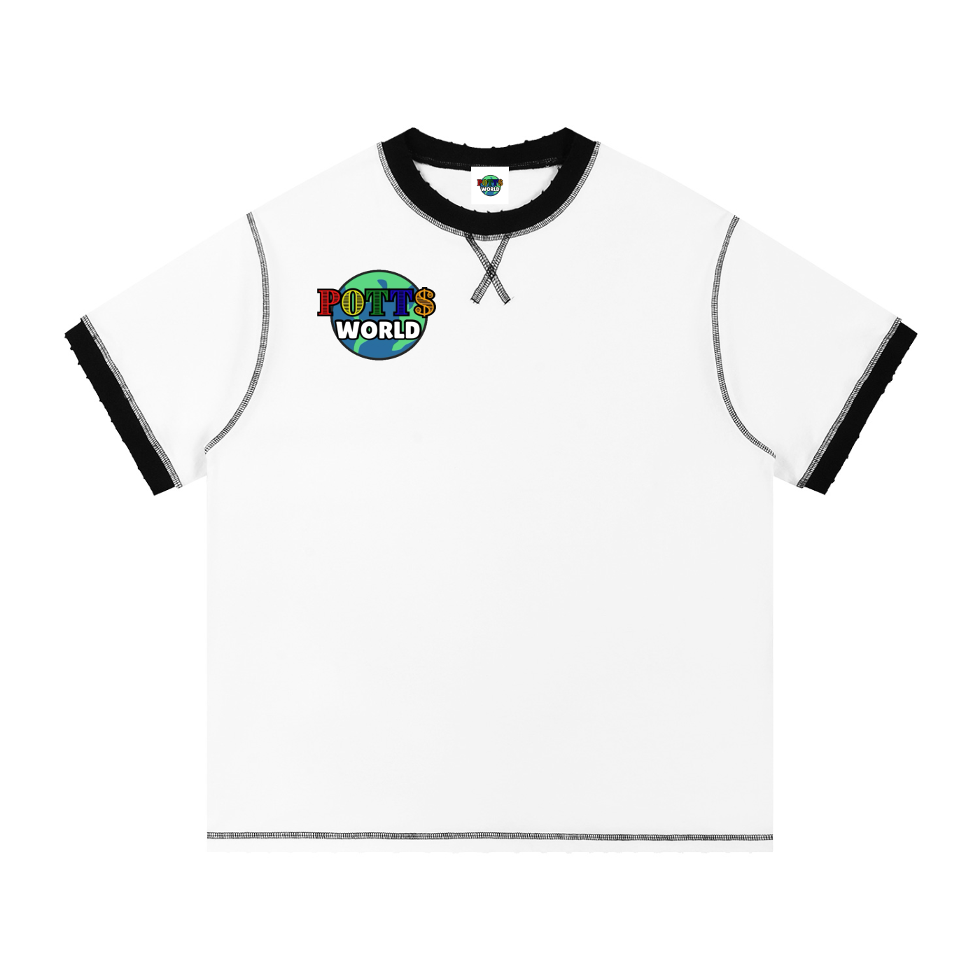 Contrast-Stitched Cotton T-Shirt