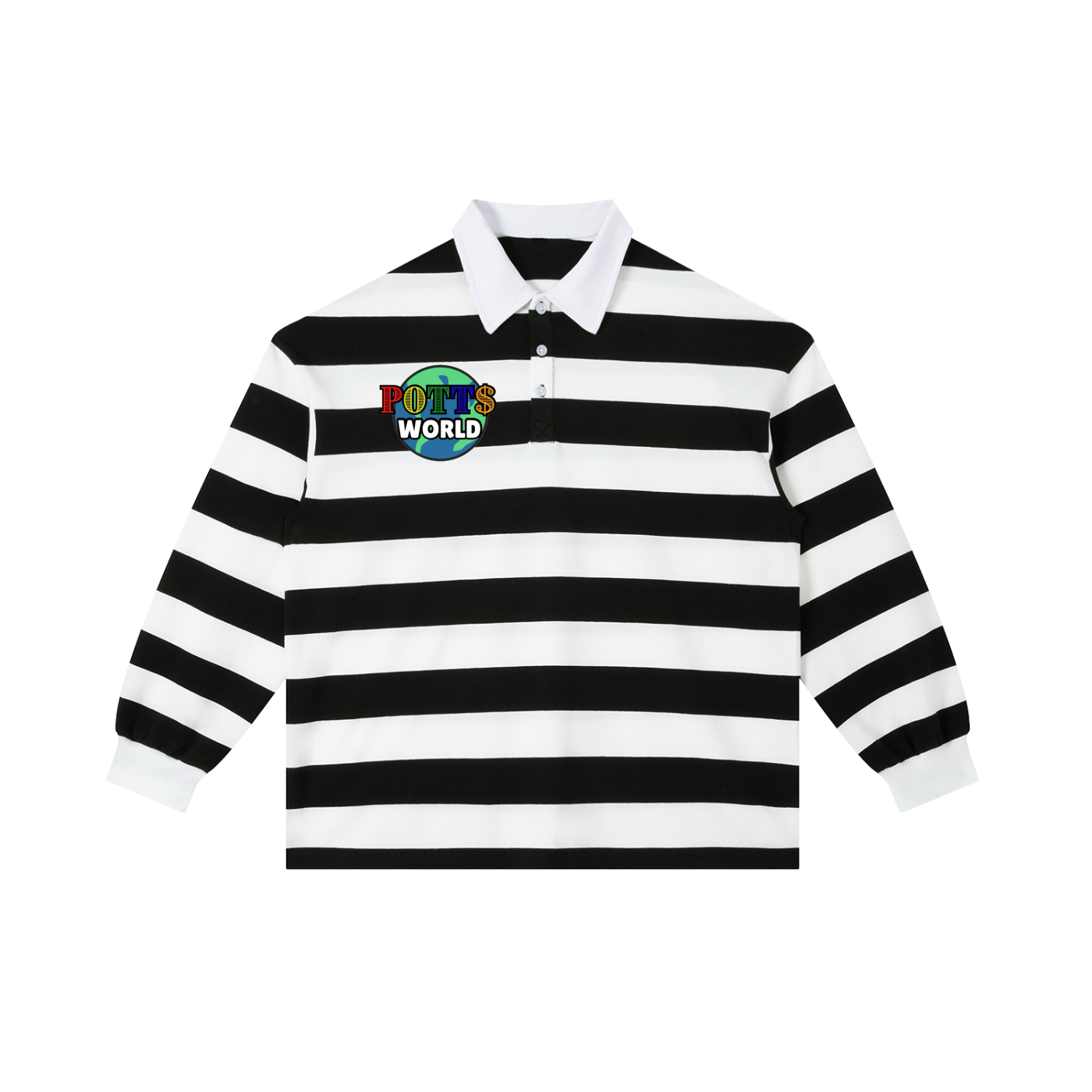 Color Block Stripe Polo Shirt