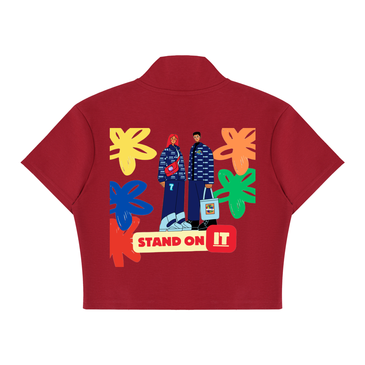 Women's Cropped Full Zip Short Sleeve T-Shirt
