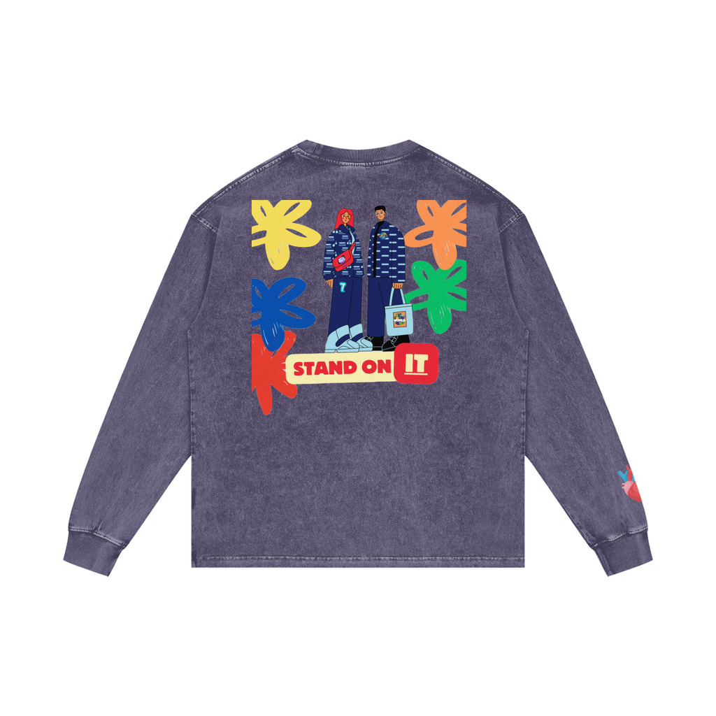 Acid Wash Oversize Long Sleeve T-Shirt