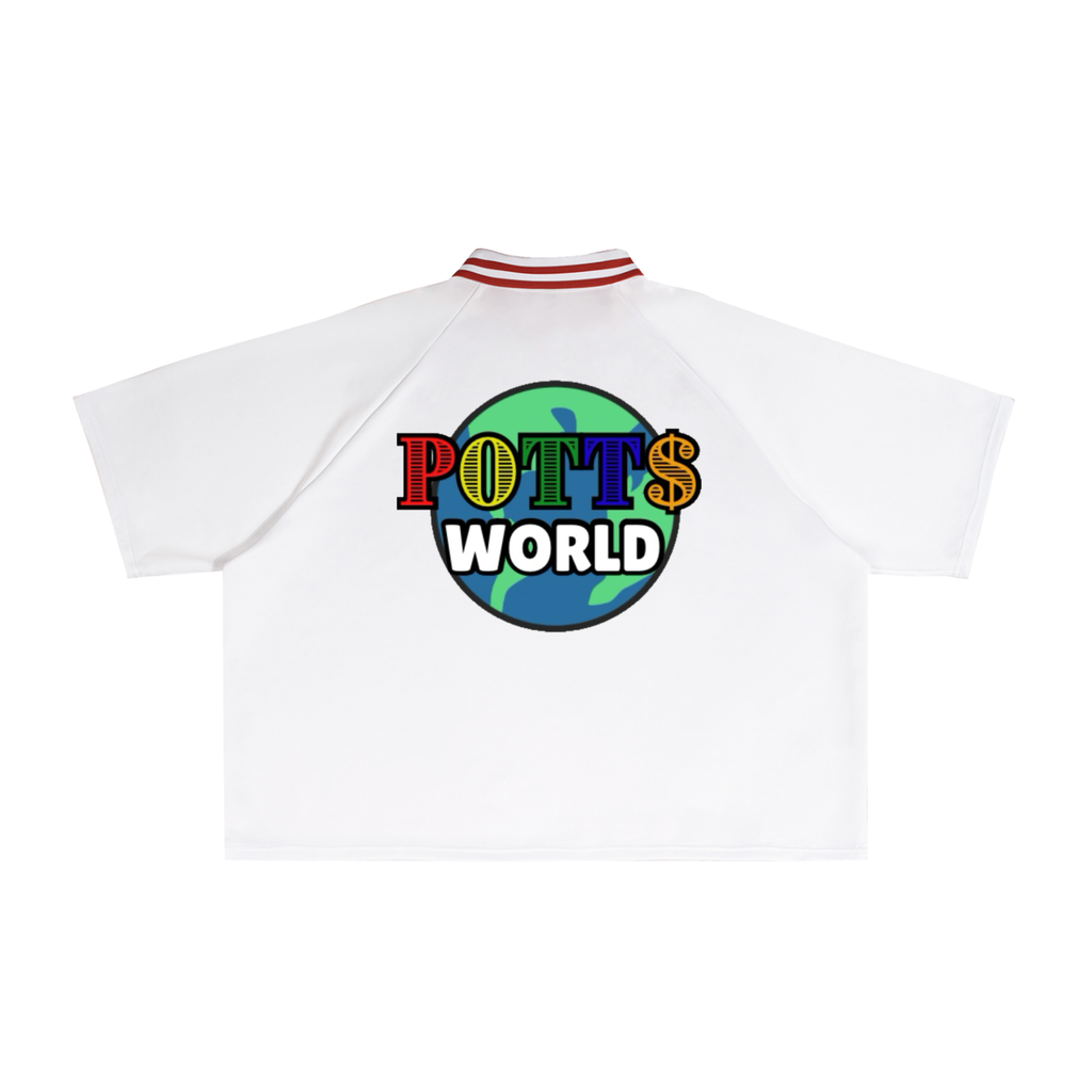 Contrast Lapel Collar Boxy T-Shirt