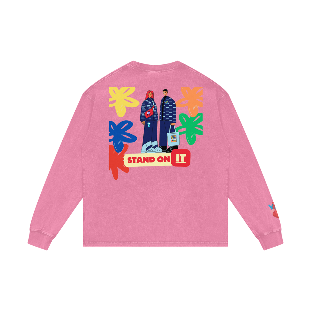 Acid Wash Oversize Long Sleeve T-Shirt