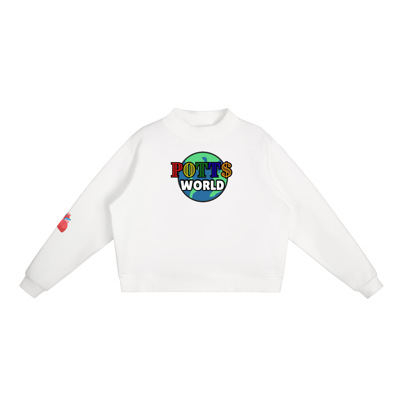 Essential Fleece Mock-Neck Crew Sweatshirt