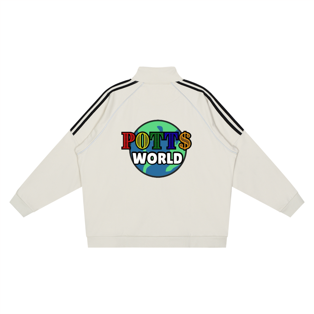 Reflection Striped Raglan Sleeve  Jacket