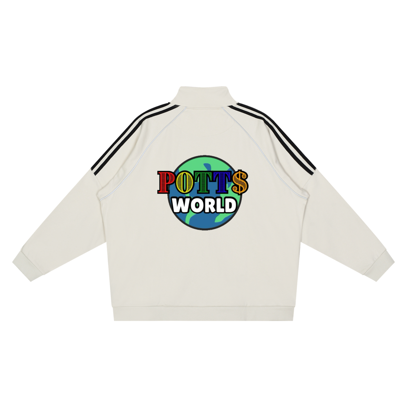Reflection Striped Raglan Sleeve  Jacket