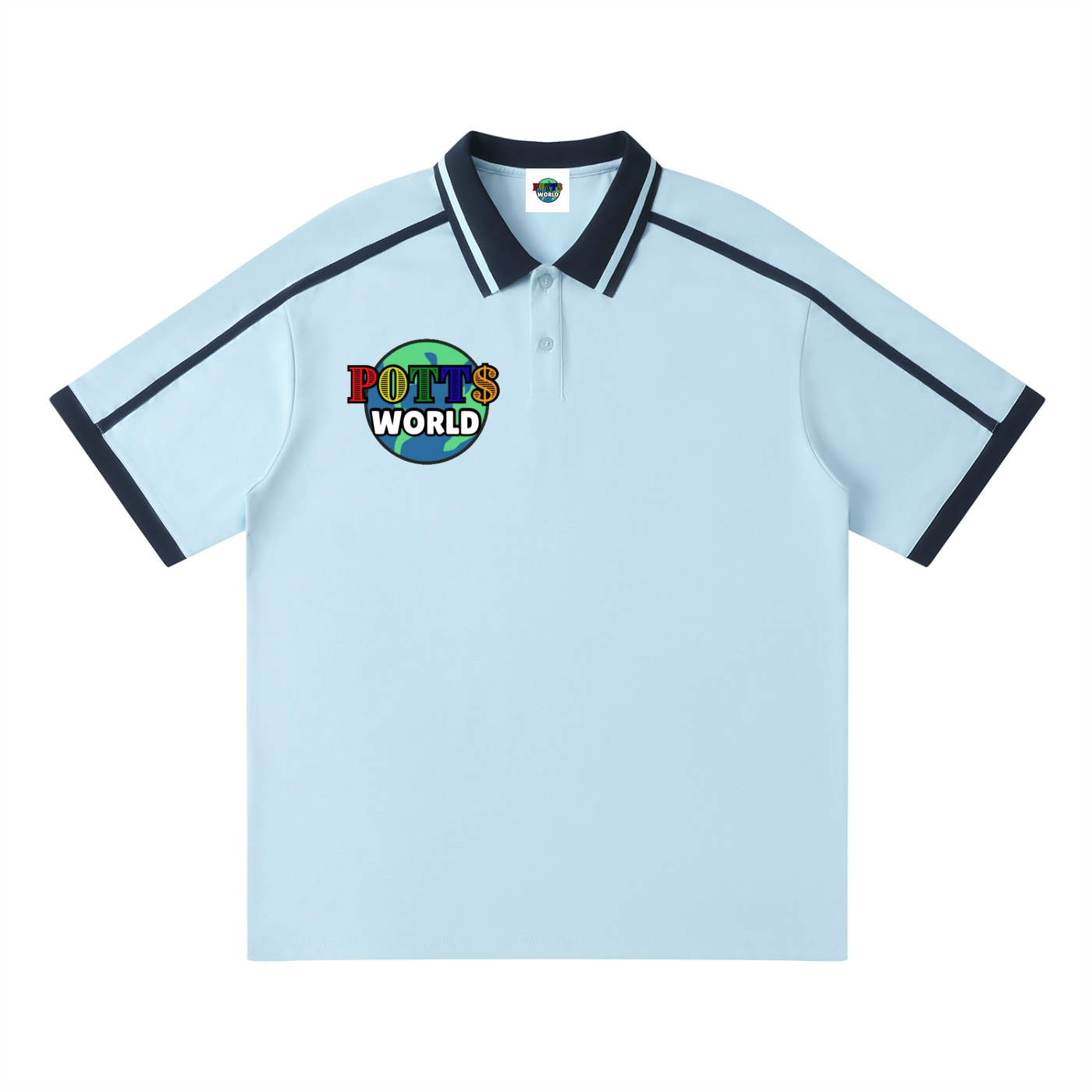 Unisex Contrast Piping Polo Shirt