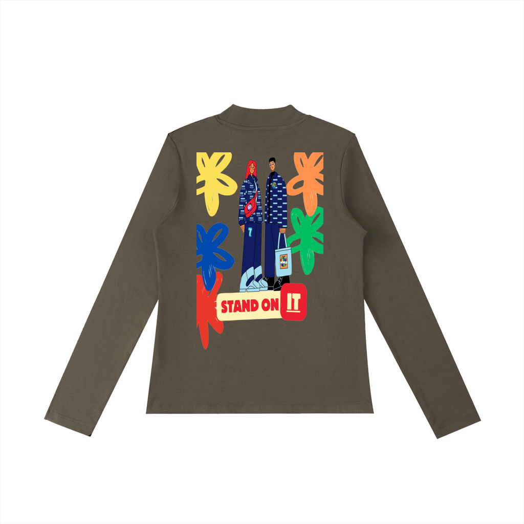 Essential Mock Neck Long Sleeve T-Shirt