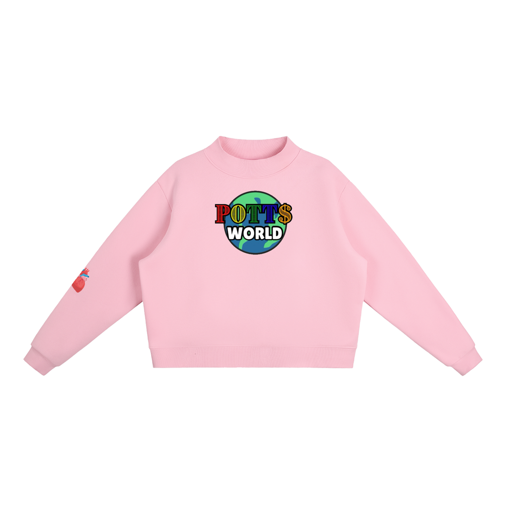 PW Fleece Mock-Neck Crew Sweatshirt