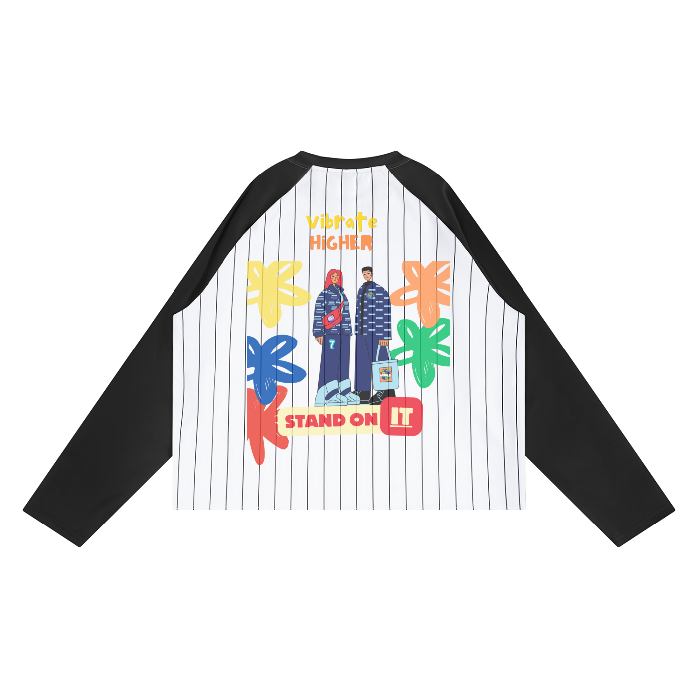 Unisex Striped Raglan Long Sleeve T-Shirt