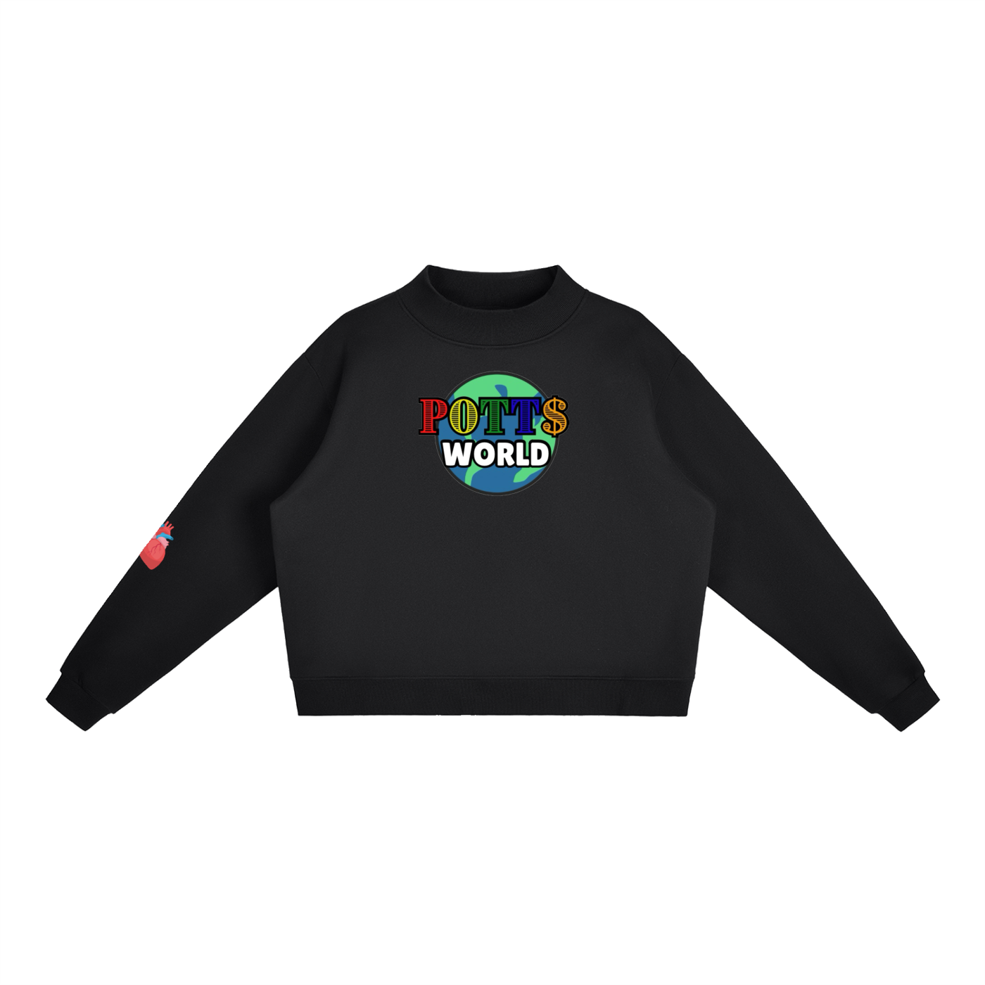 Essential Fleece Mock-Neck Crew Sweatshirt